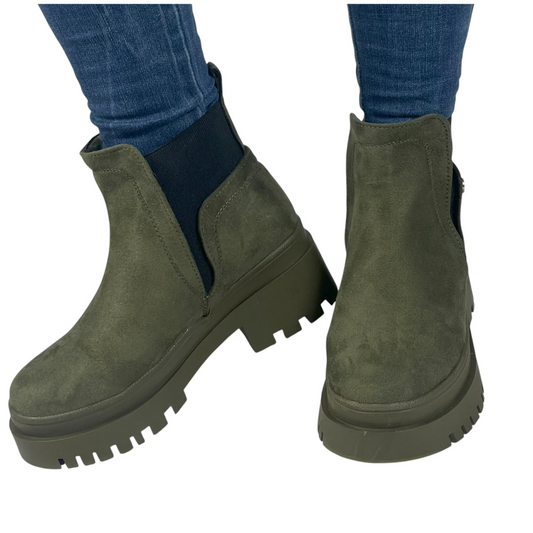 BOTIN PLANO BOSTON VERDE SUELA 4.0 CM