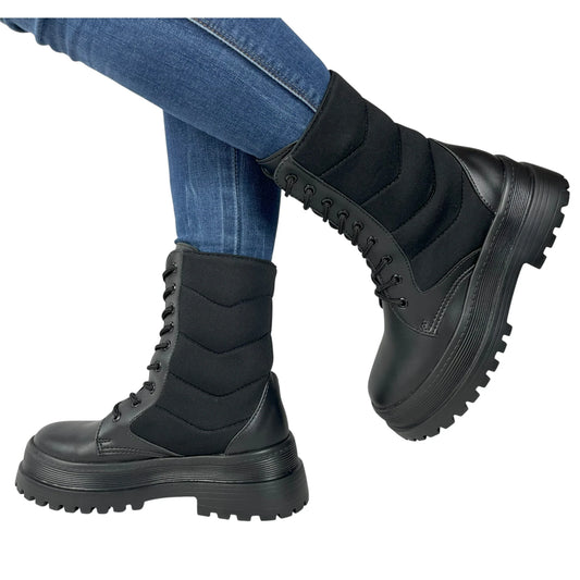 BOTIN PLANO CORDONES BARCELONA NEGRO CON CREMALLERA
