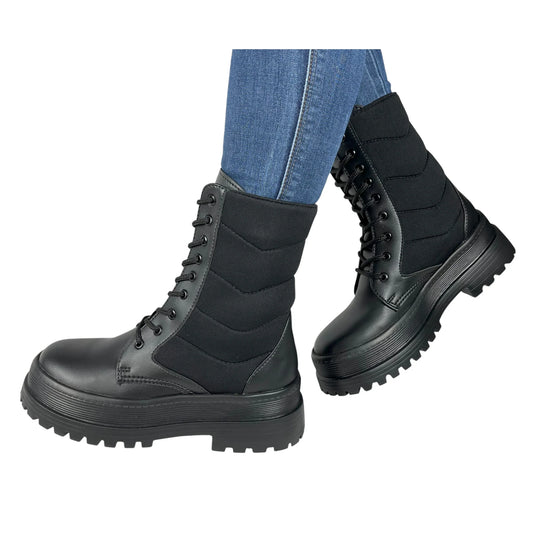 BOTIN PLANO CORDONES BARCELONA NEGRO CON CREMALLERA