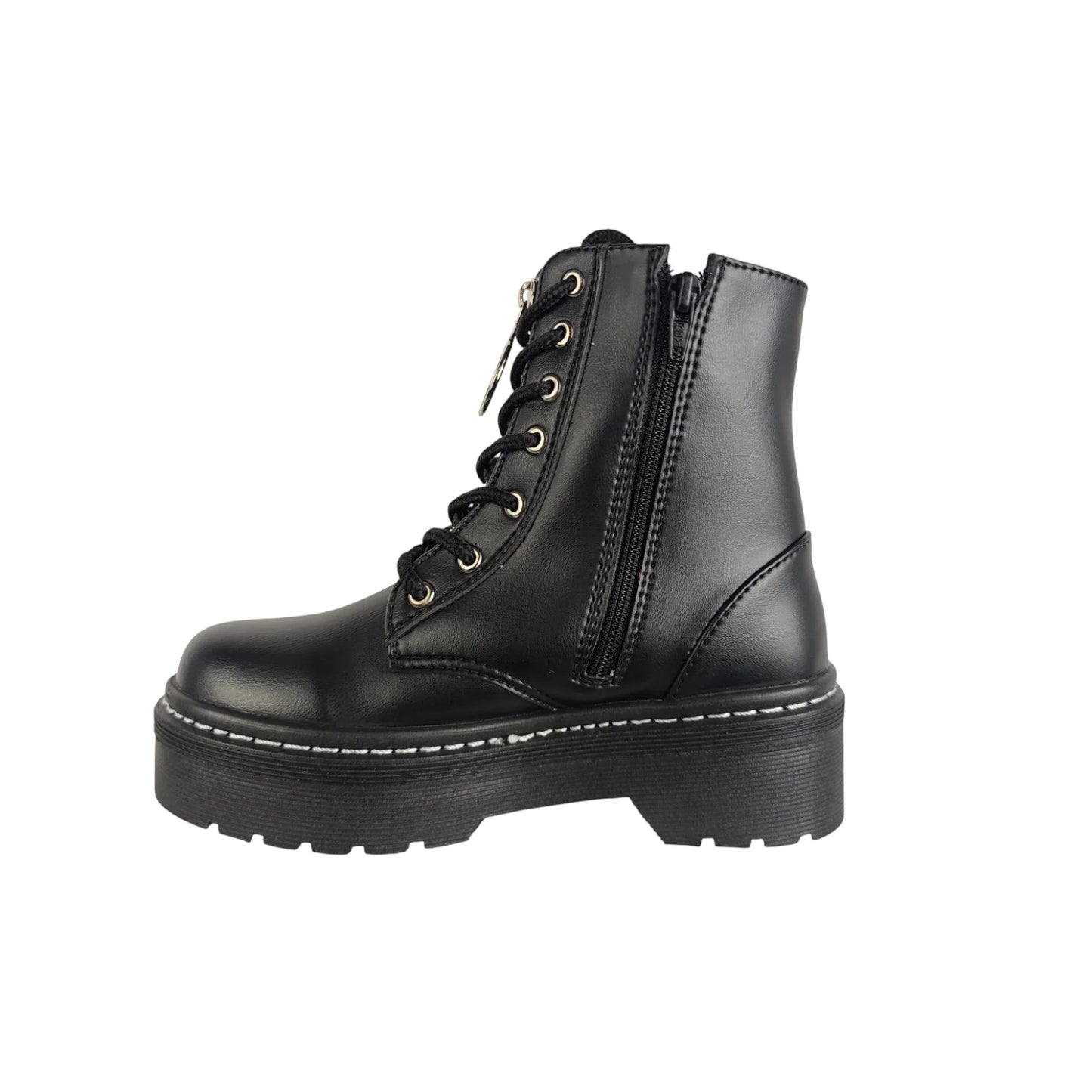 BOTIN PLANO CORDONES DR MARTIN CREMALLERA NEGRO CON CREMALLERA