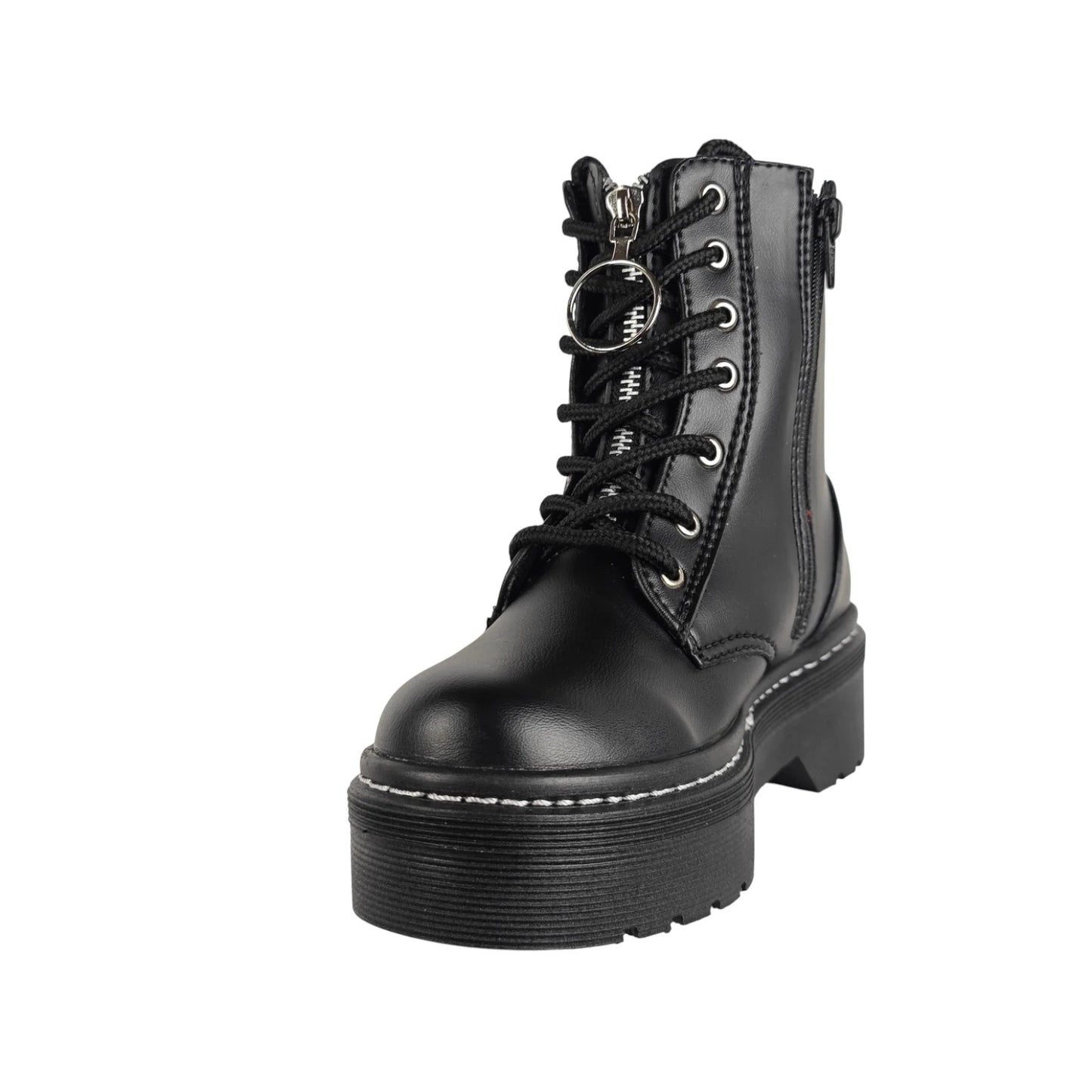 BOTIN PLANO CORDONES DR MARTIN CREMALLERA NEGRO CON CREMALLERA