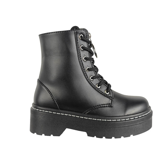 BOTIN PLANO CORDONES DR MARTIN CREMALLERA NEGRO CON CREMALLERA