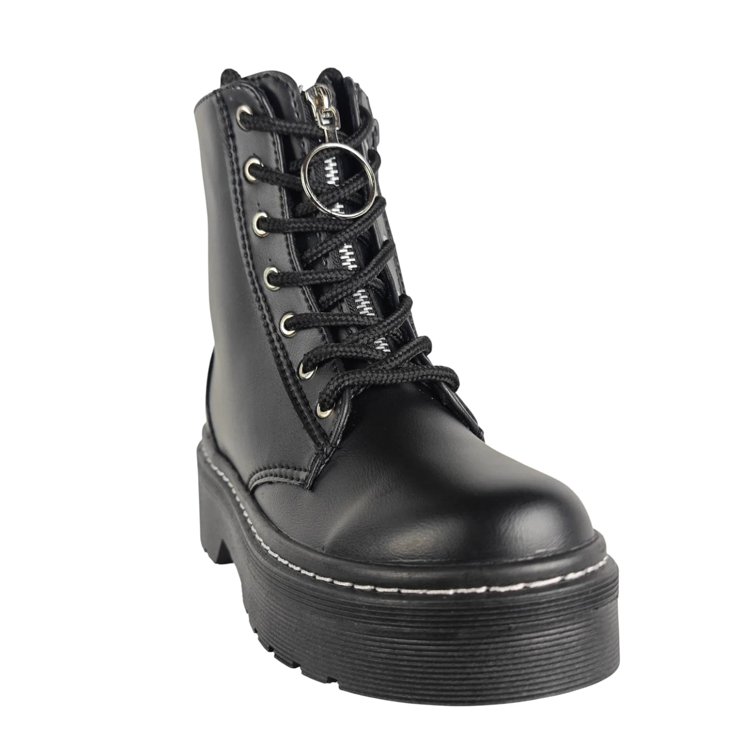 BOTIN PLANO CORDONES DR MARTIN CREMALLERA NEGRO CON CREMALLERA