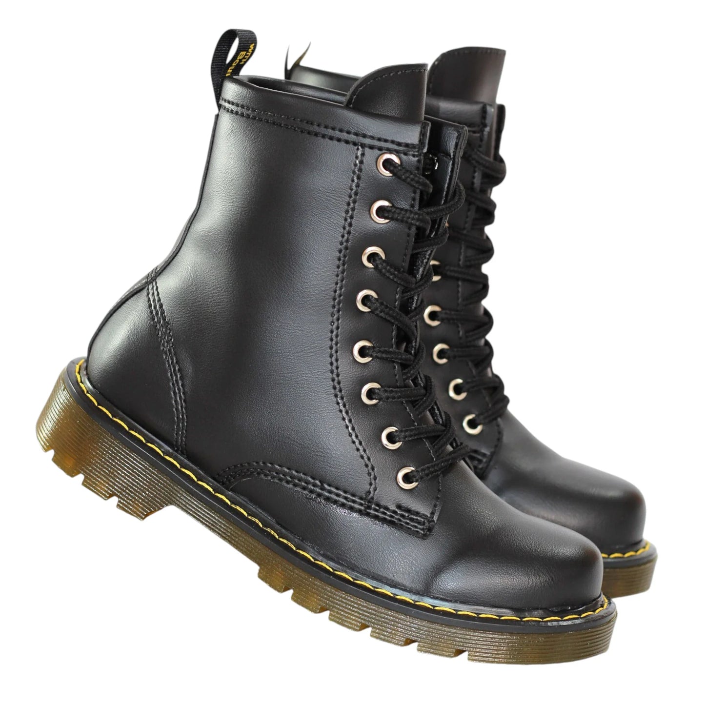 BOTIN PLANO CORDONES DR MARTIN PLANA NEGRO SUELA 2.0 CM