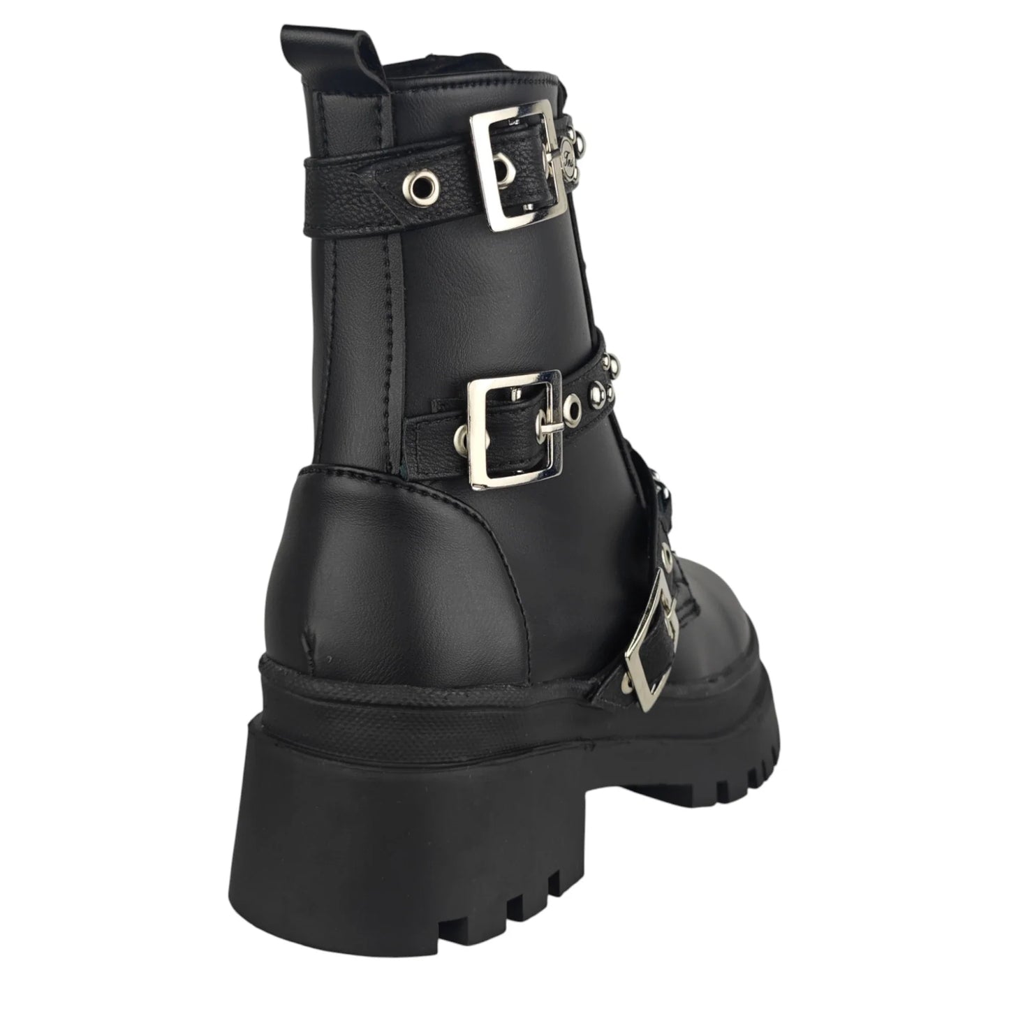 BOTIN PLANO CORDONES SUECIA CORREAS NEGRO CON CADENA