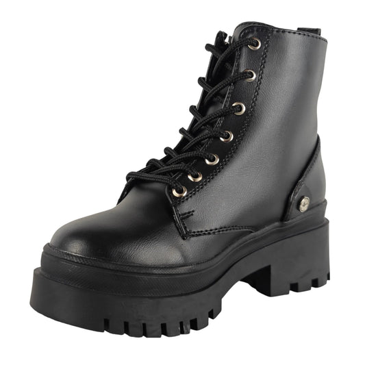 BOTIN PLANO CORDONES VALERY NEGRO CON CREMALLERA