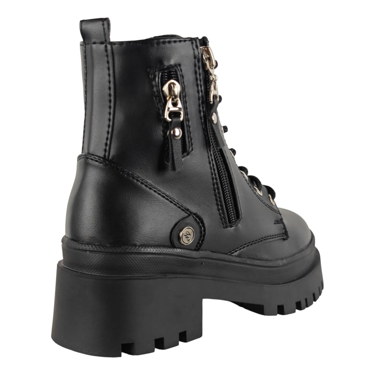 BOTIN PLANO CORDONES VALERY NEGRO CON CREMALLERA