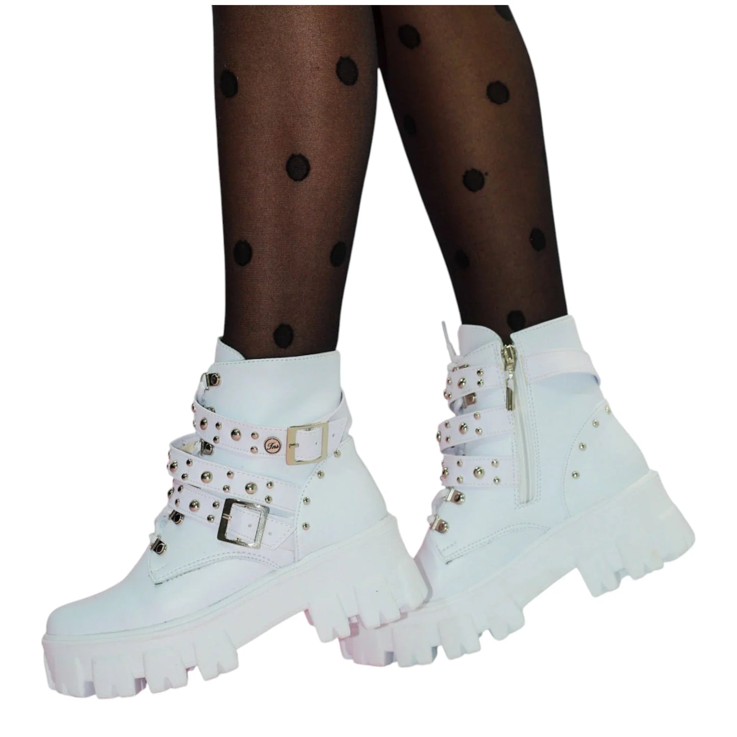 BOTIN PLANO CORDONES ZARACK BLANCO CON HEBILLA