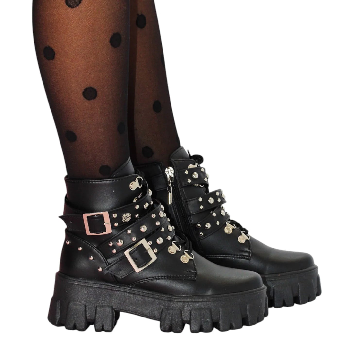 BOTIN PLANO CORDONES ZARACK NEGRO CON HEBILLA