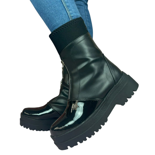 BOTIN PLANO MOON NEGRO CON CREMALLERA