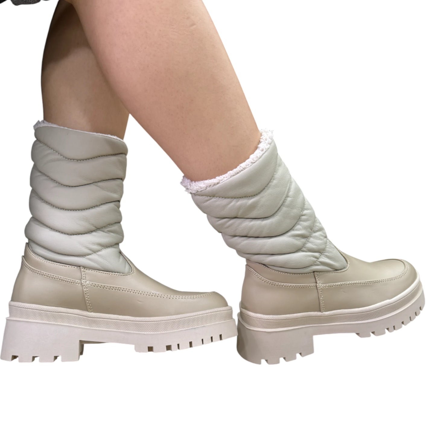 BOTIN ESQUIMAL BASE CUERO BEIGE