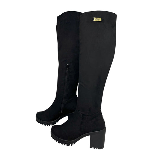 Bota caña alta Negra gamuza Celeste 5.5