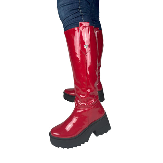 Bota media caña Negro charol Dakota