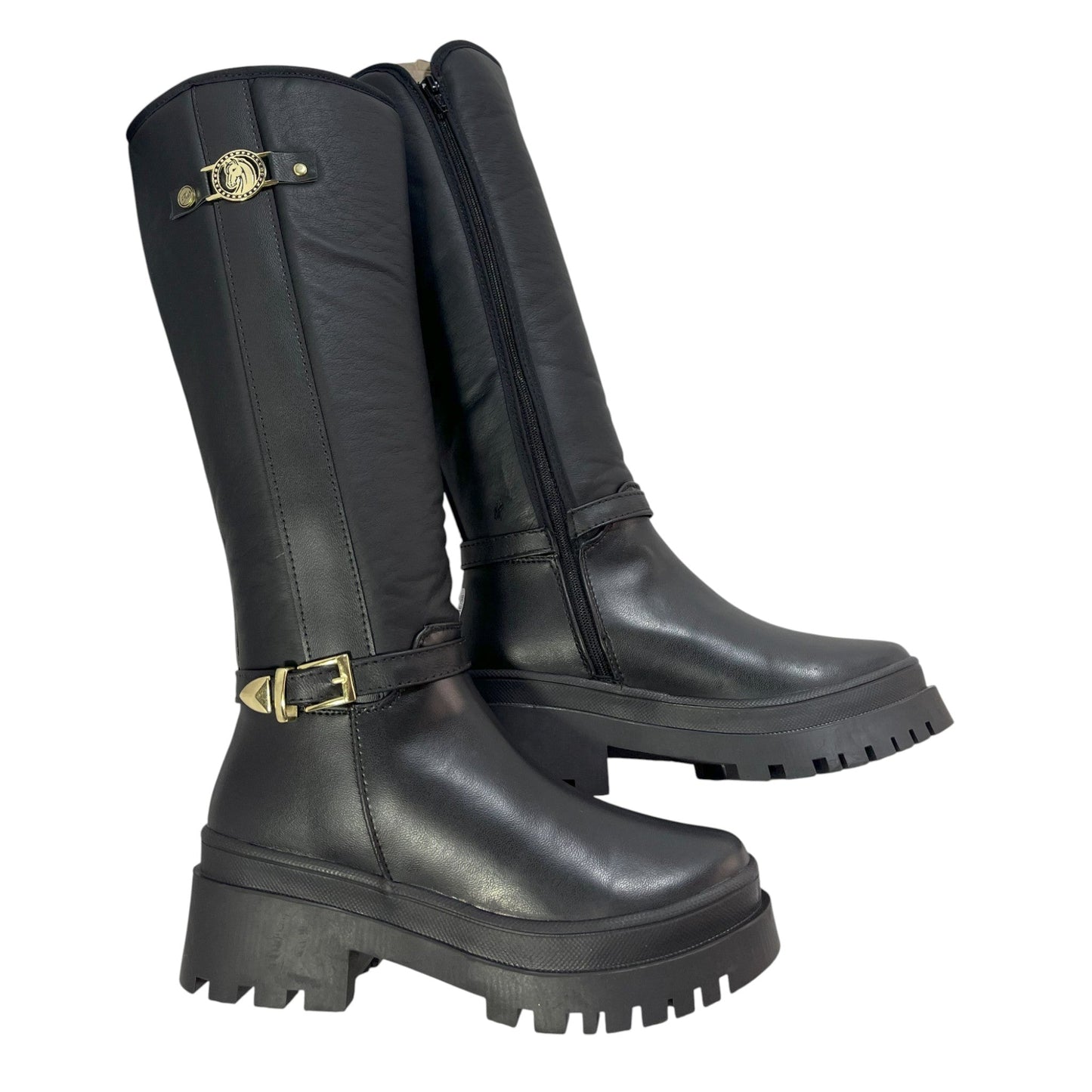 GLACIAR 2 PLATAFORMA BASE CUERO NEGRO