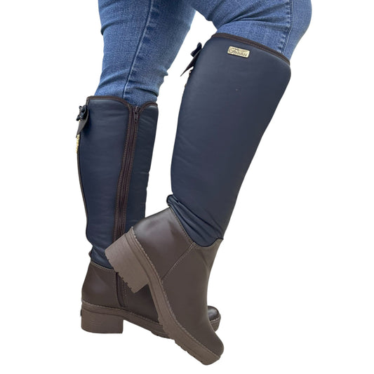 GLACIAR BASE CUERO AZUL X CAFÉ