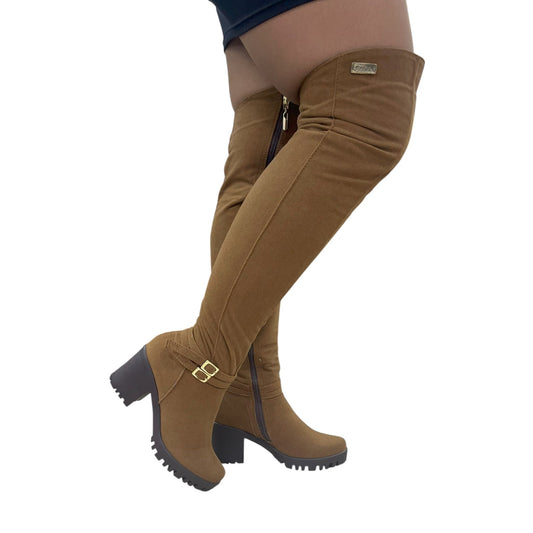 Bota extralarga Miel gamuza Mafe 2