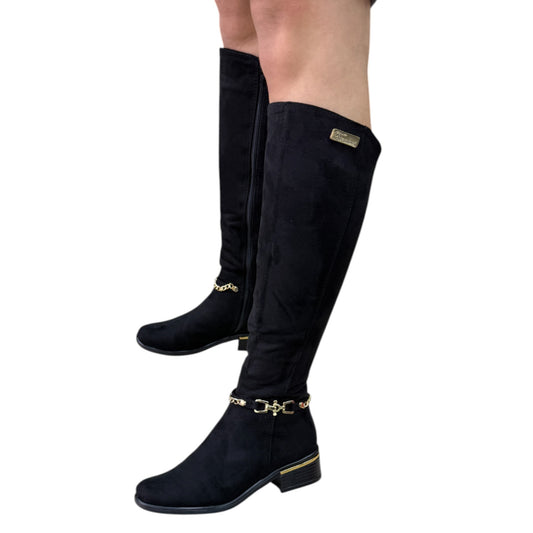 Bota media caña Negro gamuza Mafe 3 Corta