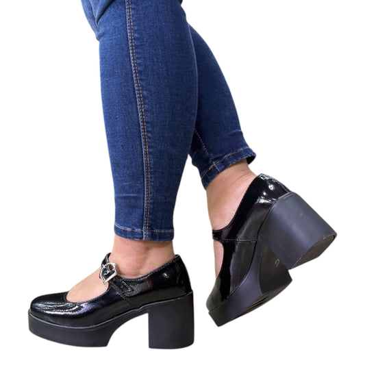 Zapato tacón 5.5 cm Negro charol Mafalda