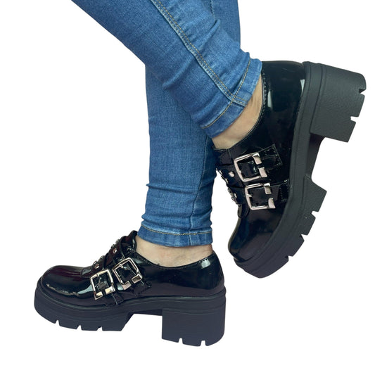 Zapato plataforma Negro charol Yuly