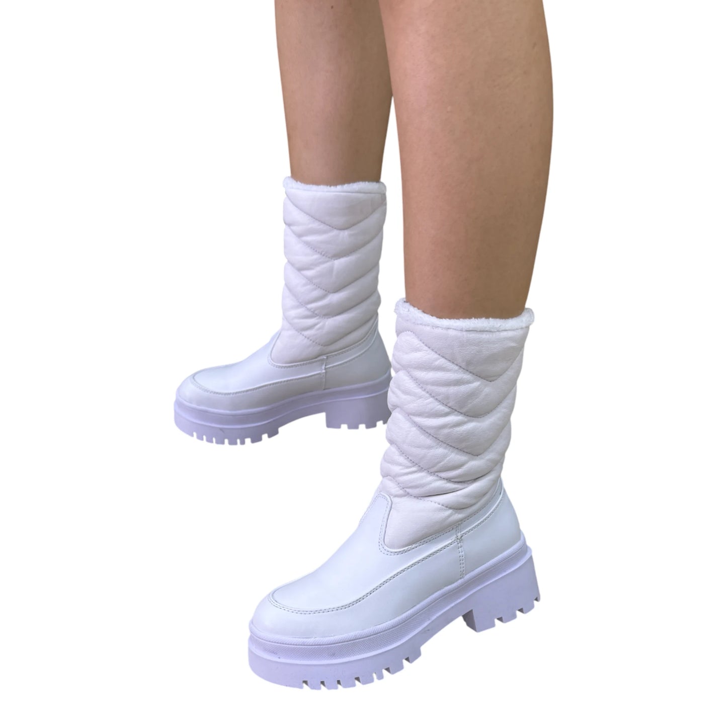 BOTIN ESQUIMAL BASE CUERO BLANCO