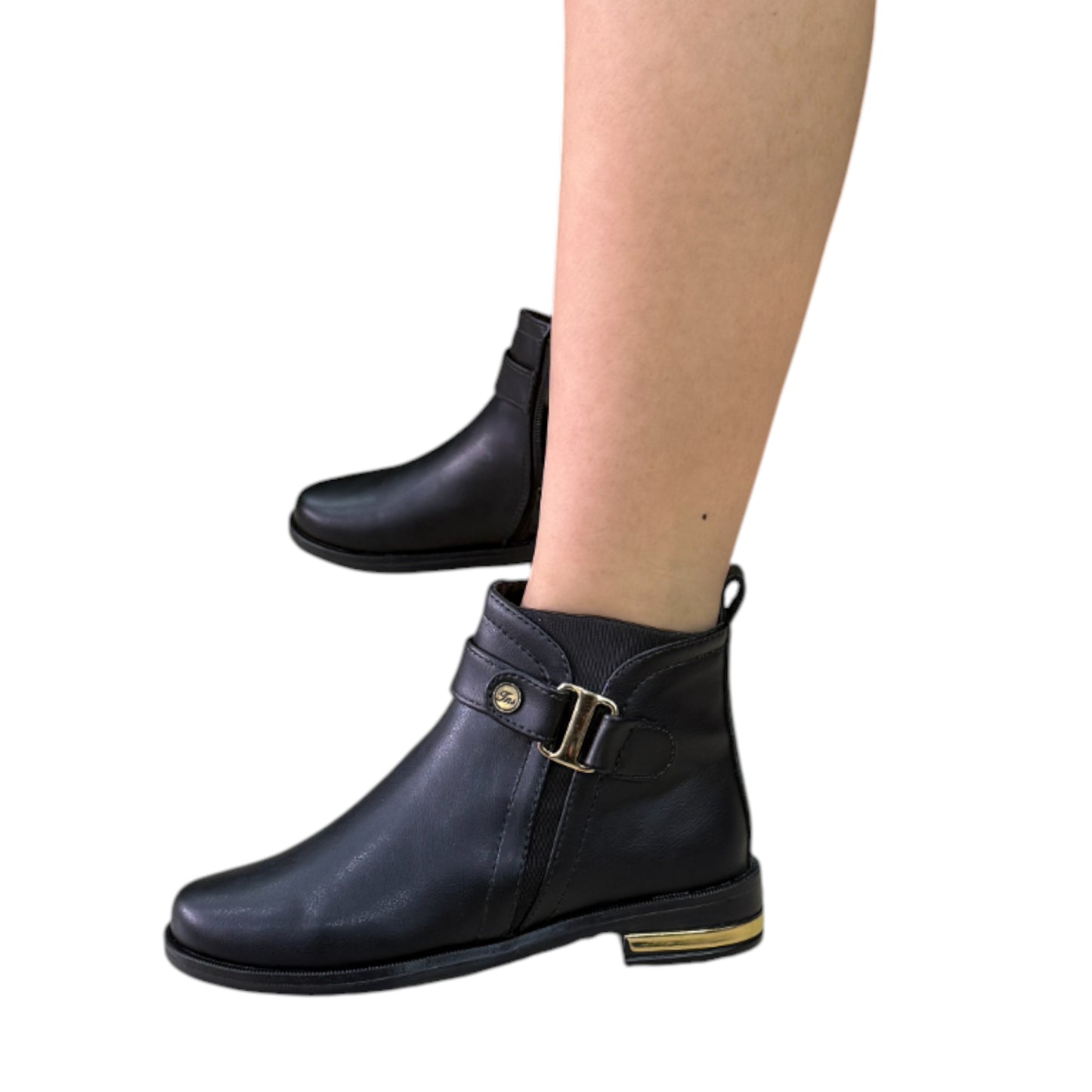 Botín Tatiana Negro Caña Corta Plano