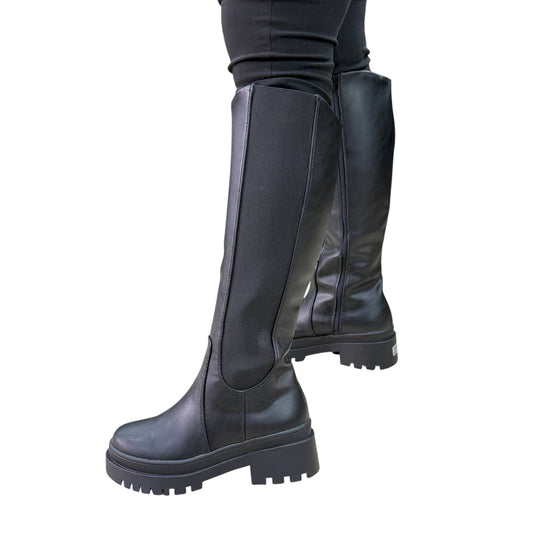 BOTA ISABELLA BASE CUERO NEGRO