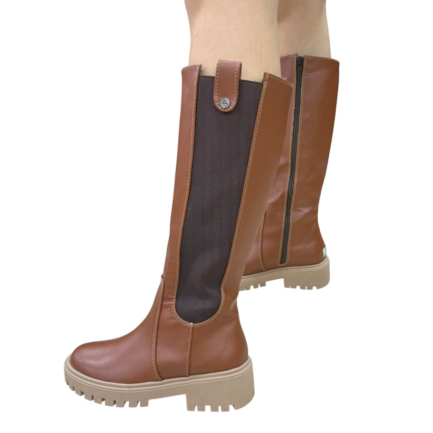 BOTA ISABELLA BASE CUERO MIEL