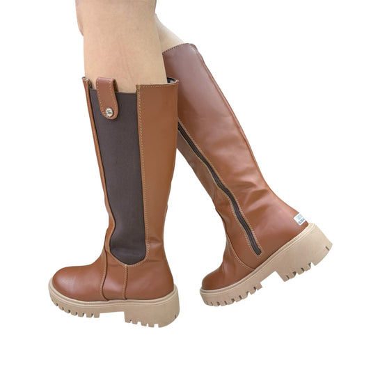 BOTA ISABELLA BASE CUERO MIEL
