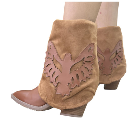 Bota Texana Águila Miel – Caña  2 en 1, Tacón 7.5 cm