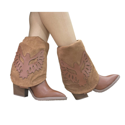 Bota Texana Águila Miel – Caña  2 en 1, Tacón 7.5 cm