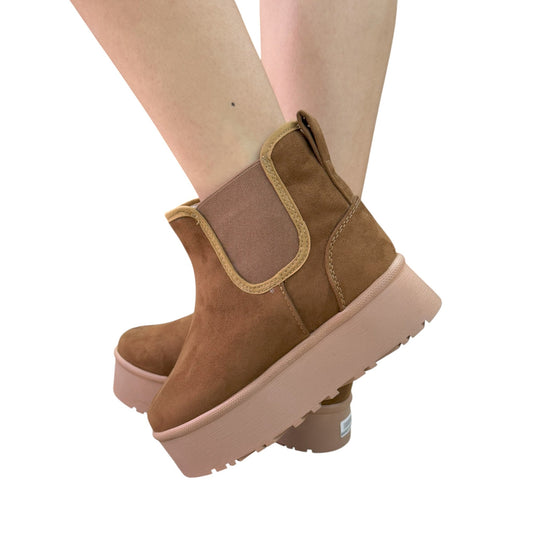 Babucha miel con Plataforma y Resorte – Acolchada, Cómoda y Perfecta para Clima Frío