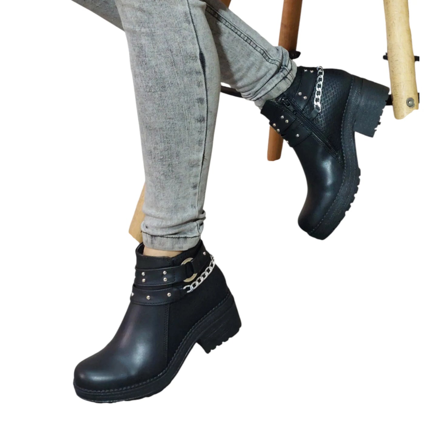 BOTIN PLANO 2705 CADENA NEGRO CON CADENA