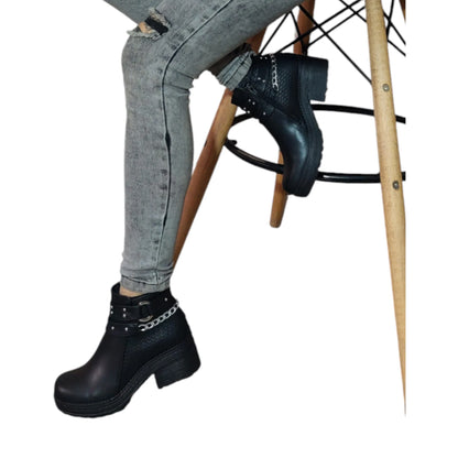 BOTIN PLANO 2705 CADENA NEGRO CON CADENA