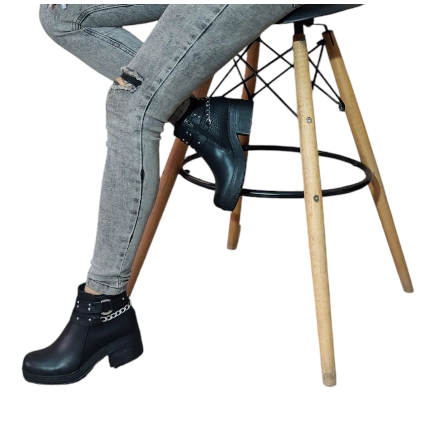 BOTIN PLANO 2705 CADENA NEGRO CON CADENA