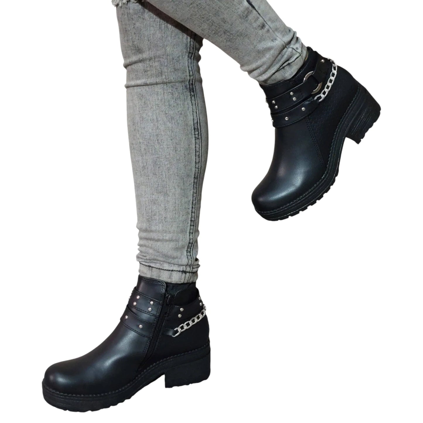 BOTIN PLANO 2705 CADENA NEGRO CON CADENA