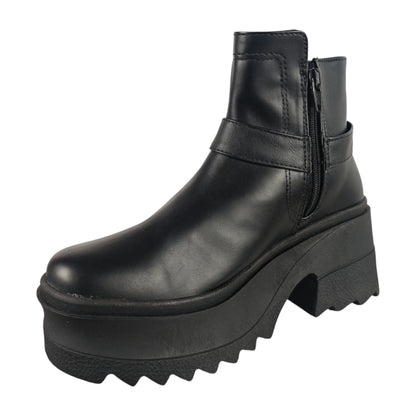BOTIN PLANO BOSTON 2 NEGRO CON HEBILLA