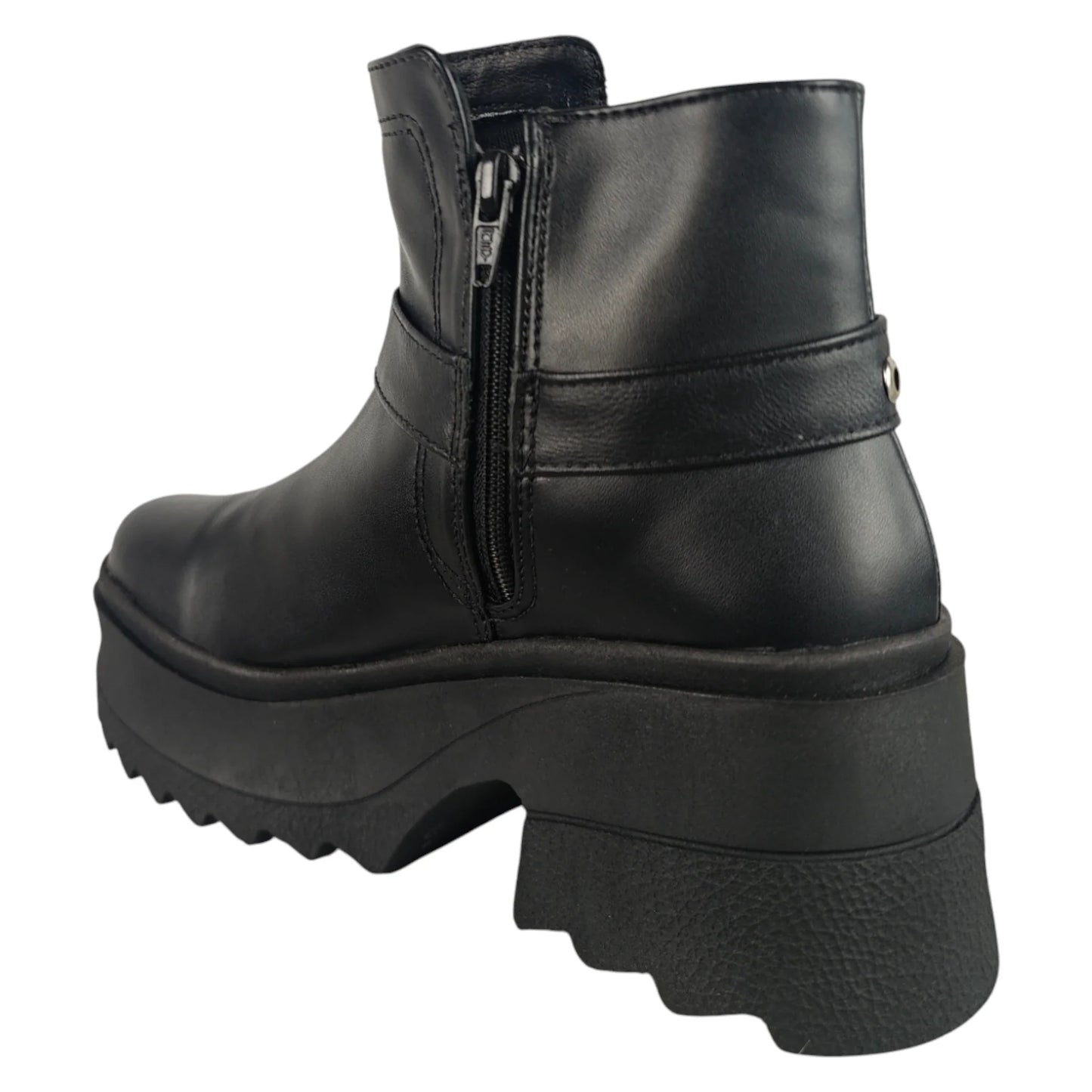 BOTIN PLANO BOSTON 2 NEGRO CON HEBILLA