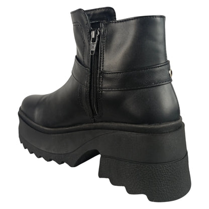 BOTIN PLANO BOSTON 2 NEGRO CON HEBILLA