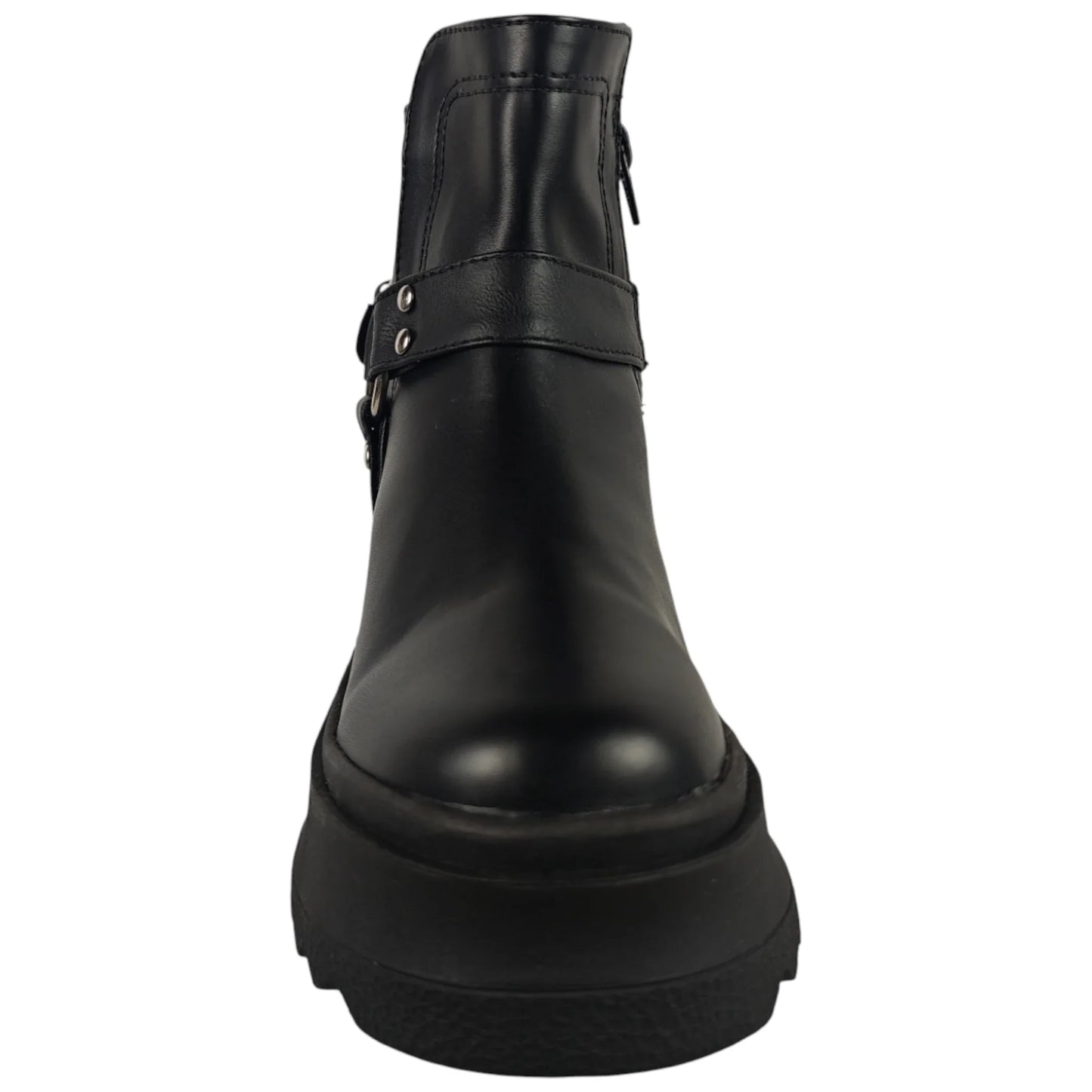 BOTIN PLANO BOSTON 2 NEGRO CON HEBILLA