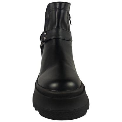 BOTIN PLANO BOSTON 2 NEGRO CON HEBILLA