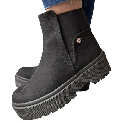 BOTIN PLANO BOSTON NEGRO SUELA 4.0 CM
