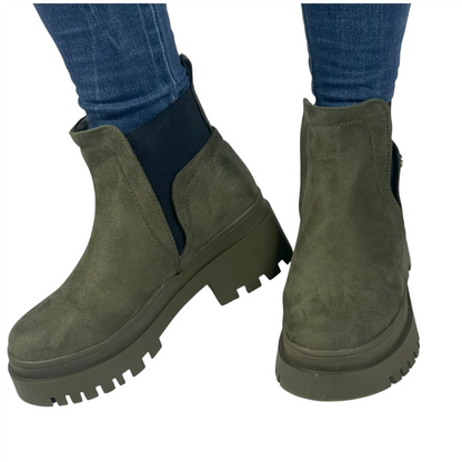 BOTIN PLANO BOSTON VERDE SUELA 4.0 CM