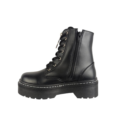 BOTIN PLANO CORDONES DR MARTIN CREMALLERA NEGRO CON CREMALLERA
