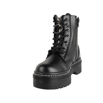 BOTIN PLANO CORDONES DR MARTIN CREMALLERA NEGRO CON CREMALLERA