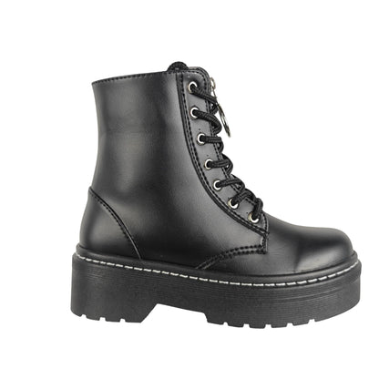 BOTIN PLANO CORDONES DR MARTIN CREMALLERA NEGRO CON CREMALLERA