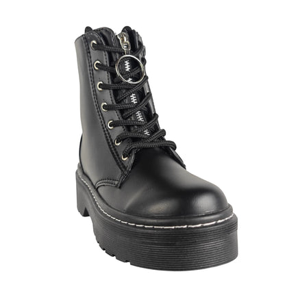 BOTIN PLANO CORDONES DR MARTIN CREMALLERA NEGRO CON CREMALLERA