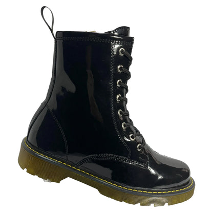 BOTIN PLANO CORDONES DR MARTIN PLANA NEGRO SUELA 2.0 CM