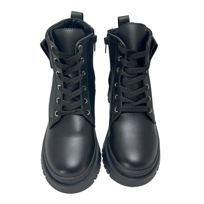 BOTIN PLANO CORDONES SOFY NEGRO CON CREMALLERA