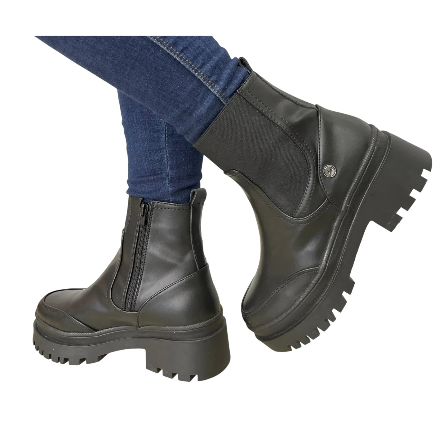 BOTIN PLANO DANNY NEGRO CON CREMALLERA