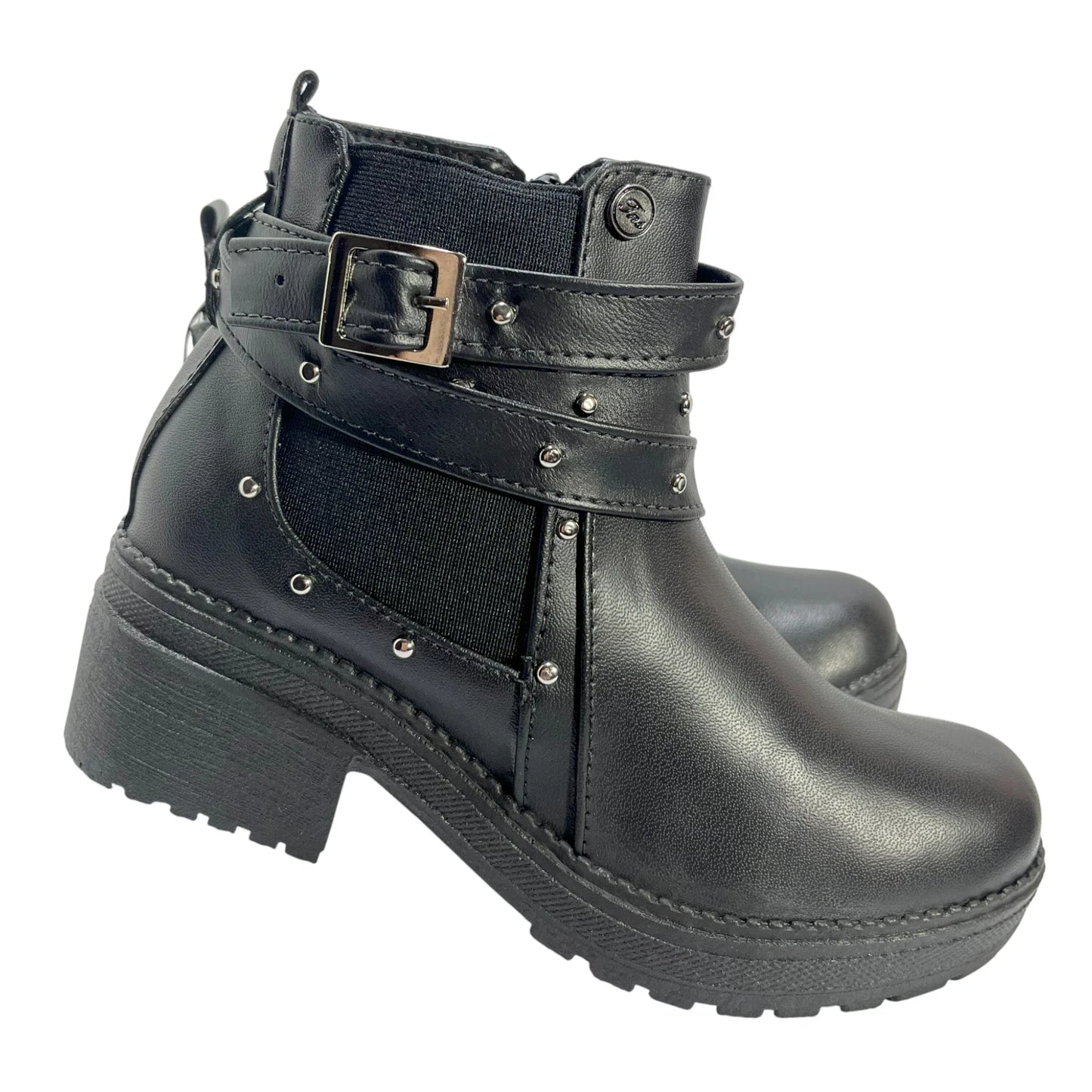 BOTIN PLANO ISABELLA NEGRO CON HEBILLA